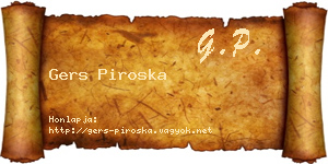 Gers Piroska névjegykártya