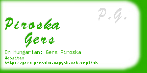piroska gers business card